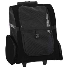 VidaXL Wózek dla zwierząt 3 w 1 Design Czarny 48x32x57 cm Tkanina Oxford