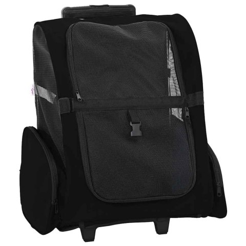 VidaXL Wózek dla zwierząt 3 w 1 Design Czarny 48x32x57 cm Tkanina Oxford