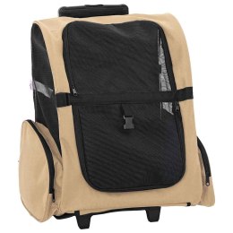 VidaXL Wózek dla zwierząt 3 w 1 Design Sand 48x32x57 cm Tkanina Oxford