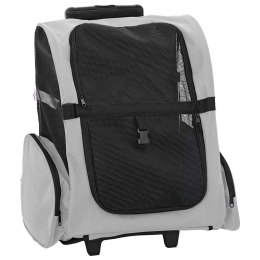 VidaXL Wózek dla zwierząt 3 w 1 Design Szary 48x32x57 cm Tkanina Oxford