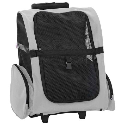 VidaXL Wózek dla zwierząt 3 w 1 Design Szary 48x32x57 cm Tkanina Oxford