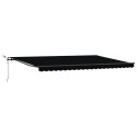 Automatyczna markiza chowana z LED Czarna 500x300 cm, Materiał zastępczy markizy vidaXL dla ramy 5x3 m Czarna