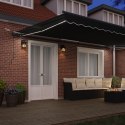 Automatyczna markiza chowana z LED Czarna 500x300 cm, Materiał zastępczy markizy vidaXL dla ramy 5x3 m Czarna