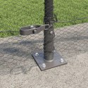Płot sześciokątny vidaXL Szary 1x10 m Stal, Słupki ogrodzeniowe vidaXL z podstawami 7 szt. Ø32mm 110cm stal ocynkowana