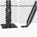 Płot sześciokątny vidaXL Szary 1x10 m Stal, Słupki ogrodzeniowe vidaXL z podstawami 7 szt. Ø32mm 110cm stal ocynkowana
