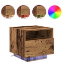 Stoliki nocne vidaXL z lampkami LED 2 szt. Stare drewno 40x39x37 cm
