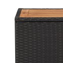VidaXL 3-cz. zestaw mebli ogrodowych z poduszkami, czarny, rattan PE
