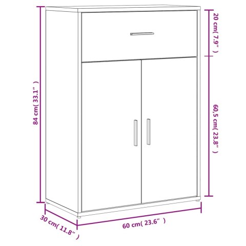 VidaXL Komoda, szary dąb sonoma, 60x30x84 cm, materiał drewnopochodny VidaXL Komoda, szary dąb sonoma, 60x30x84 cm, materiał drewnopochodny