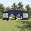  Namiot imprezowy z 10 ścianami bocznymi Niebieski 6x4 m PE
