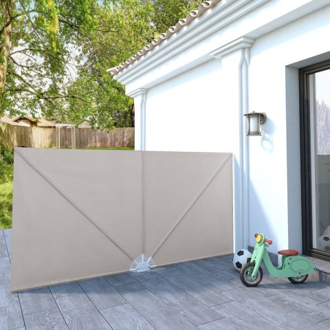 VidaXL Składany parawan tarasowy, kremowy, 300x150 cm