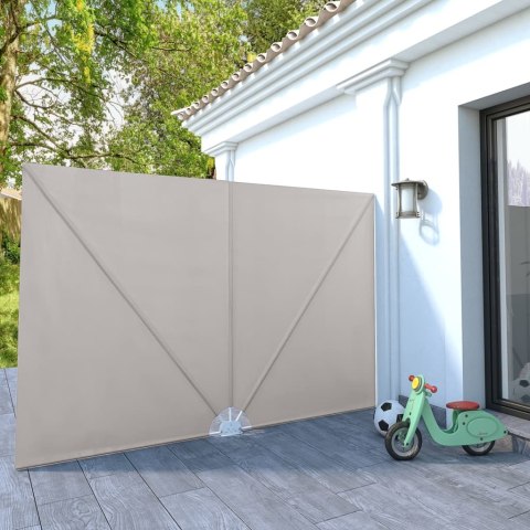 VidaXL Składany parawan tarasowy, kremowy, 300x200 cm