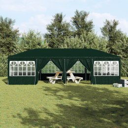 VidaXL Zielony namiot imprezowy z 12 bocznymi ściankami 8x4 m PE