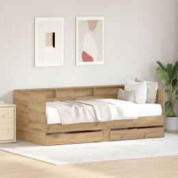 VidaXL Dzienny Łóżko w Dębie Dąb rzemieślniczy Płyta wiórowa 100 x 200 cm