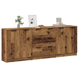 VidaXL Komody 3 szt., stare drewno 60x30x70 cm materiał drewnopochodny