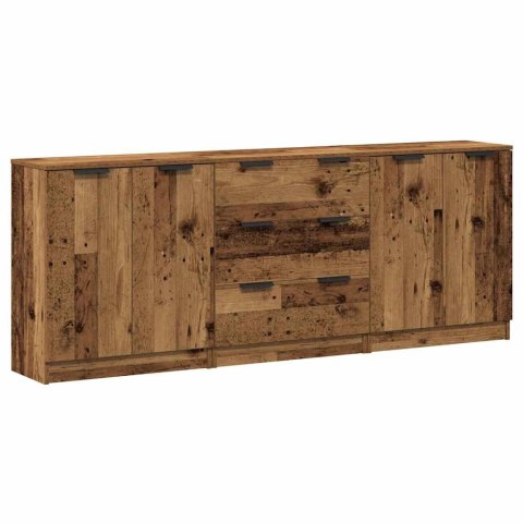 VidaXL Komody 3 szt., stare drewno 60x30x70 cm materiał drewnopochodny VidaXL Komody 3 szt., stare drewno 60x30x70 cm materiał drewnopochodny