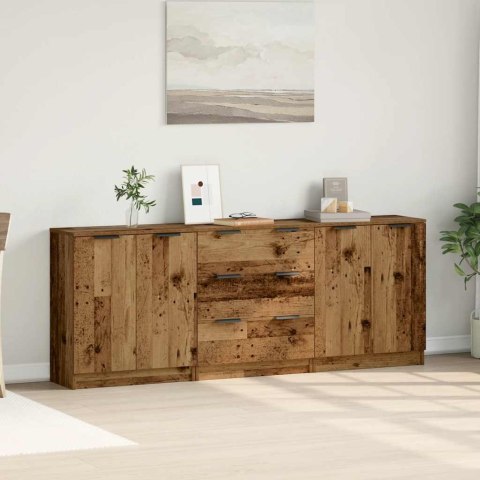 VidaXL Komody 3 szt., stare drewno 60x30x70 cm materiał drewnopochodny VidaXL Komody 3 szt., stare drewno 60x30x70 cm materiał drewnopochodny