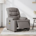 VidaXL Rozkładany fotel masujący, elektryczny, kolor taupe, tkanina