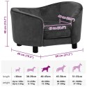 VidaXL Sofa dla psa, ciemnoszara, 69x49x40 cm, pluszowa