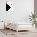 VidaXL Rama łóżka z zagłówkiem bez materaca, kremowa, 90x190cm tkaniną