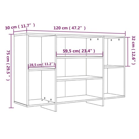 VidaXL Szafka, biała, 120x30x75 cm, materiał drewnopochodny VidaXL Szafka, biała, 120x30x75 cm, materiał drewnopochodny