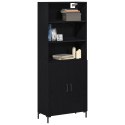 VidaXL Highboard Czarny Dąb 69.5x34x180 cm Materiał drewnopochodny, vidaXL Sideboard Czarny Dąb 69.5x34x90 cm Materiał drewnopoc