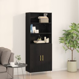 VidaXL Luksusowy mebel Czarny dąb 69.5x34x180 cm z drewna inżynieryjnego, vidaXL Boczniak Czarny dąb 69.5x34x90 cm z drewna inży