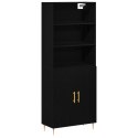 VidaXL Luksusowy mebel Czarny dąb 69.5x34x180 cm z drewna inżynieryjnego, vidaXL Boczniak Czarny dąb 69.5x34x90 cm z drewna inży