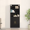 VidaXL Luksusowy mebel Czarny dąb 69.5x34x180 cm z drewna inżynieryjnego, vidaXL Boczniak Czarny dąb 69.5x34x90 cm z drewna inży
