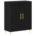 VidaXL Luksusowy mebel Czarny dąb 69.5x34x180 cm z drewna inżynieryjnego, vidaXL Boczniak Czarny dąb 69.5x34x90 cm z drewna inży