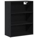 VidaXL Luksusowy mebel Czarny dąb 69.5x34x180 cm z drewna inżynieryjnego, vidaXL Boczniak Czarny dąb 69.5x34x90 cm z drewna inży