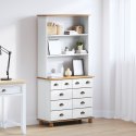 Hutch vidaXL "ASKIM" Biała 91x40x183 cm Drewno Sosnowe, Hutch vidaXL "ASKIM" Biała 91x30x104 cm Drewno Sosnowe, Hutch z szuflada