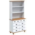 Hutch vidaXL "ASKIM" Biała 91x40x183 cm Drewno Sosnowe, Hutch vidaXL "ASKIM" Biała 91x30x104 cm Drewno Sosnowe, Hutch z szuflada