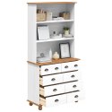 Hutch vidaXL "ASKIM" Biała 91x40x183 cm Drewno Sosnowe, Hutch vidaXL "ASKIM" Biała 91x30x104 cm Drewno Sosnowe, Hutch z szuflada
