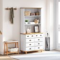 Hutch vidaXL "ASKIM" Biała 91x40x183 cm Drewno Sosnowe, Hutch vidaXL "ASKIM" Biała 91x30x104 cm Drewno Sosnowe, Hutch z szuflada