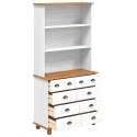 Hutch vidaXL "ASKIM" Biała 91x40x183 cm Drewno Sosnowe, Hutch vidaXL "ASKIM" Biała 91x30x104 cm Drewno Sosnowe, Hutch z szuflada