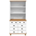 Hutch vidaXL "ASKIM" Biała 91x40x183 cm Drewno Sosnowe, Hutch vidaXL "ASKIM" Biała 91x30x104 cm Drewno Sosnowe, Hutch z szuflada