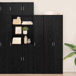 VidaXL Wysoka szafka z czarnego dębu 30x42.5x185 cm z płyty wiórowej