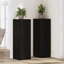 VidaXL Stojak na rośliny z czarnego dębu 33x33x100 cm Drewno inżynieryjne