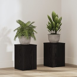 VidaXL Stojaki na rośliny 2 szt. Czarny dąb 20x20x30 cm Drewno inżynieryjne