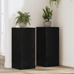 VidaXL Stojaki na rośliny 2 sztuki czarny dąb 30x30x70 cm Drewno inżynieryjne