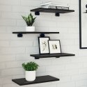 VidaXL Półki montowane na ścianie Czarny dąb MDF 40 x 20 x 1.5 cm