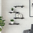 VidaXL Półki montowane na ścianie Czarny dąb MDF 40 x 20 x 1.5 cm