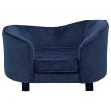 VidaXL Sofa dla psa, niebieska, 69x49x40 cm, pluszowa