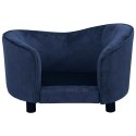 VidaXL Sofa dla psa, niebieska, 69x49x40 cm, pluszowa