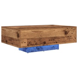 Stolik kawowy vidaXL z podświetleniem LED Stare drewno 85x55x31 cm