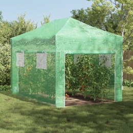 VidaXL Szklarnia do wchodzenia z pop-up ramą Zielona 410x280x315 cm Stal