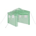 VidaXL Szklarnia do wchodzenia z pop-up ramą Zielona 410x280x315 cm Stal