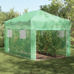 VidaXL Szklarnia do wnętrz z podnoszoną ramą Zielona 430x290x315 cm Stal