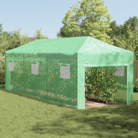 VidaXL Szklarnia z ramą do wchodzenia Zielona 870x290x315 cm Stal VidaXL Szklarnia z ramą do wchodzenia Zielona 870x290x315 cm Stal