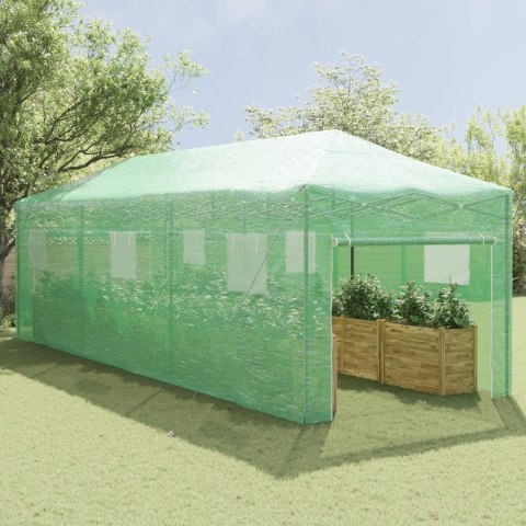 VidaXL Szklarnia z ramą do wchodzenia Zielona 870x290x315 cm Stal VidaXL Szklarnia z ramą do wchodzenia Zielona 870x290x315 cm Stal